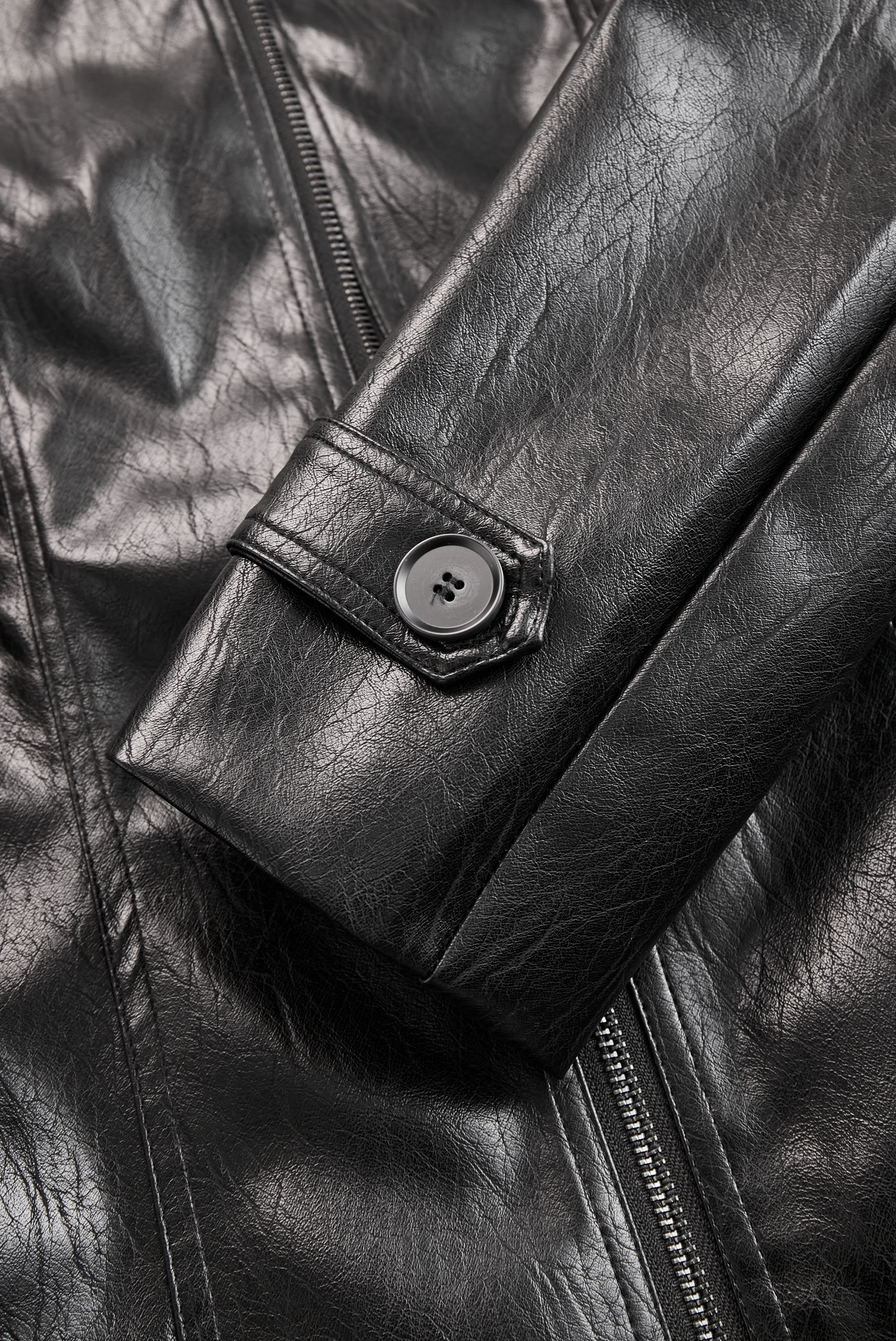 Kvinders Vintage Stand Krave Faux Læder Jakke