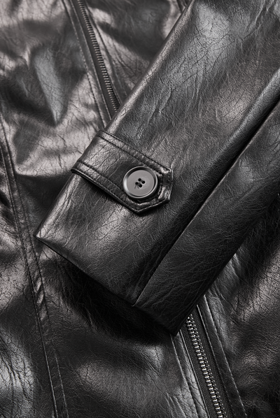 Kvinders Vintage Stand Krave Faux Læder Jakke