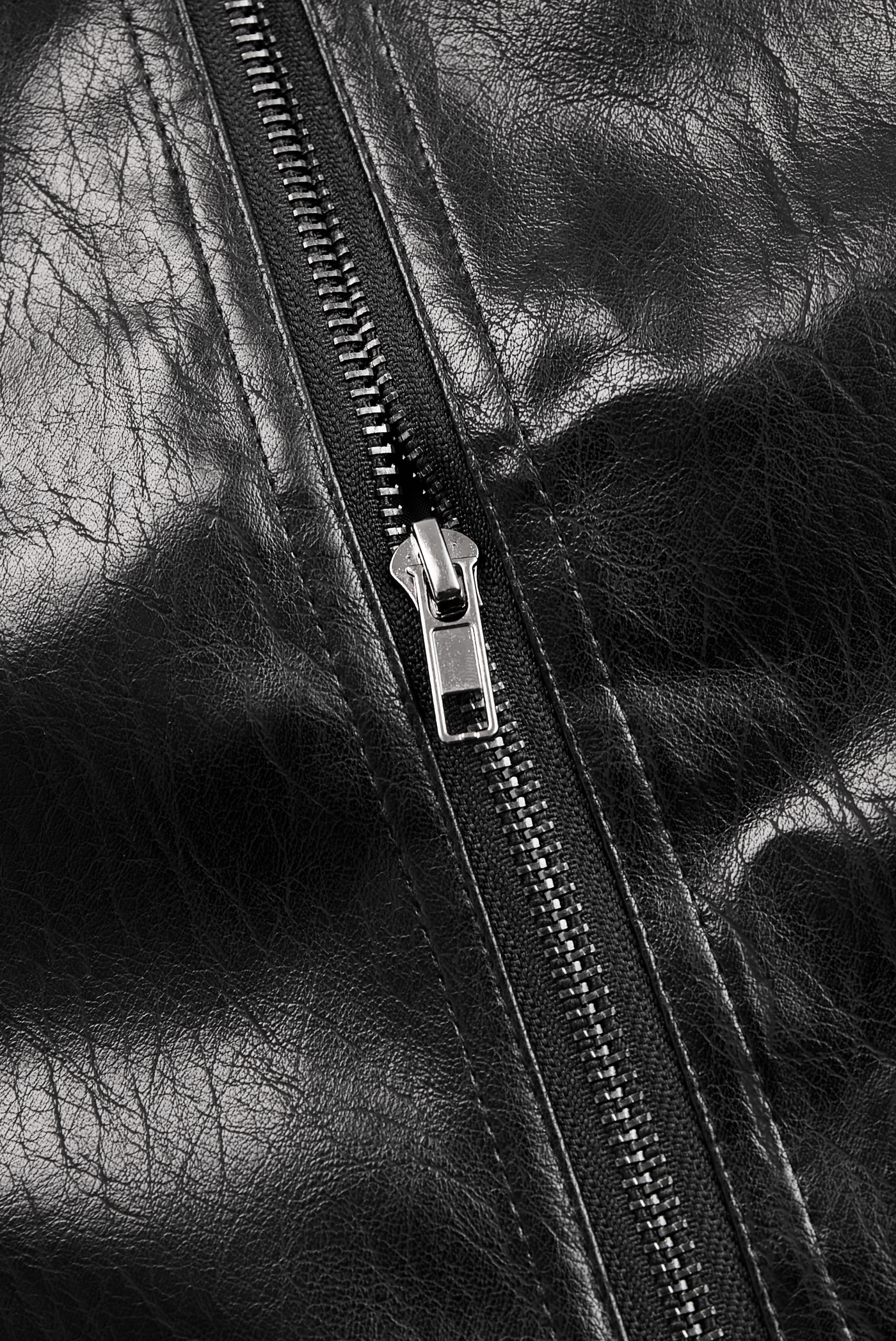 Kvinders Vintage Stand Krave Faux Læder Jakke