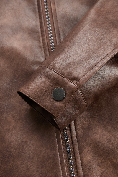 Women's Lapel Vintage Faux Leather Jacket