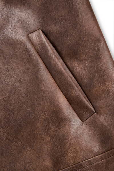 Women's Lapel Vintage Faux Leather Jacket