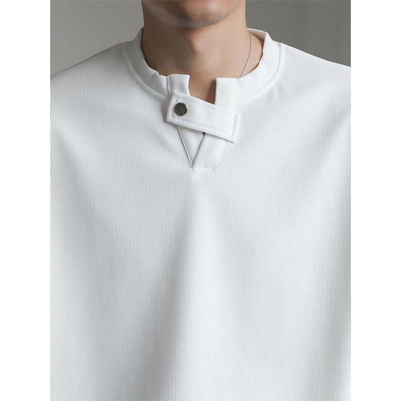 Herre Løs Ensfarvet V-hals T-shirt