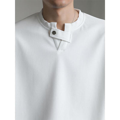 Herre Løs Ensfarvet V-hals T-shirt