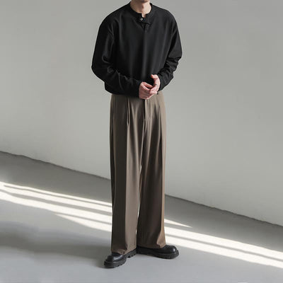 Herre Løs Ensfarvet V-hals T-shirt