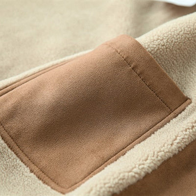 Herre Faux Sherpa Fôret Jakke, Vintage Varm Vinterfrakke, Retro Casual Fleece Ydertøj