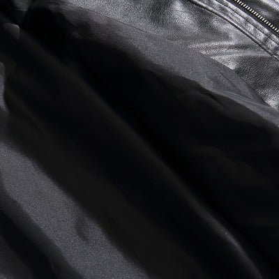 Herre Stand Krave Læderjakke, Casual Motorcykel Biker Frakke, Vindafvisende Yderbeklædning