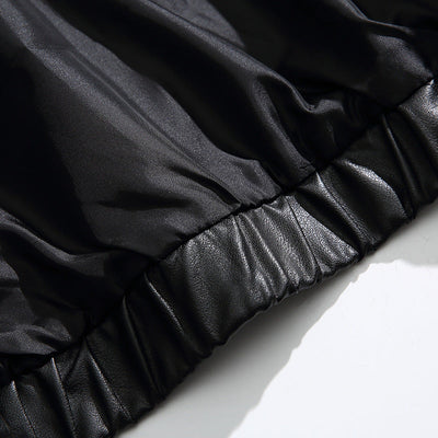 Herre Stand Krave Læderjakke, Casual Motorcykel Biker Frakke, Vindafvisende Yderbeklædning