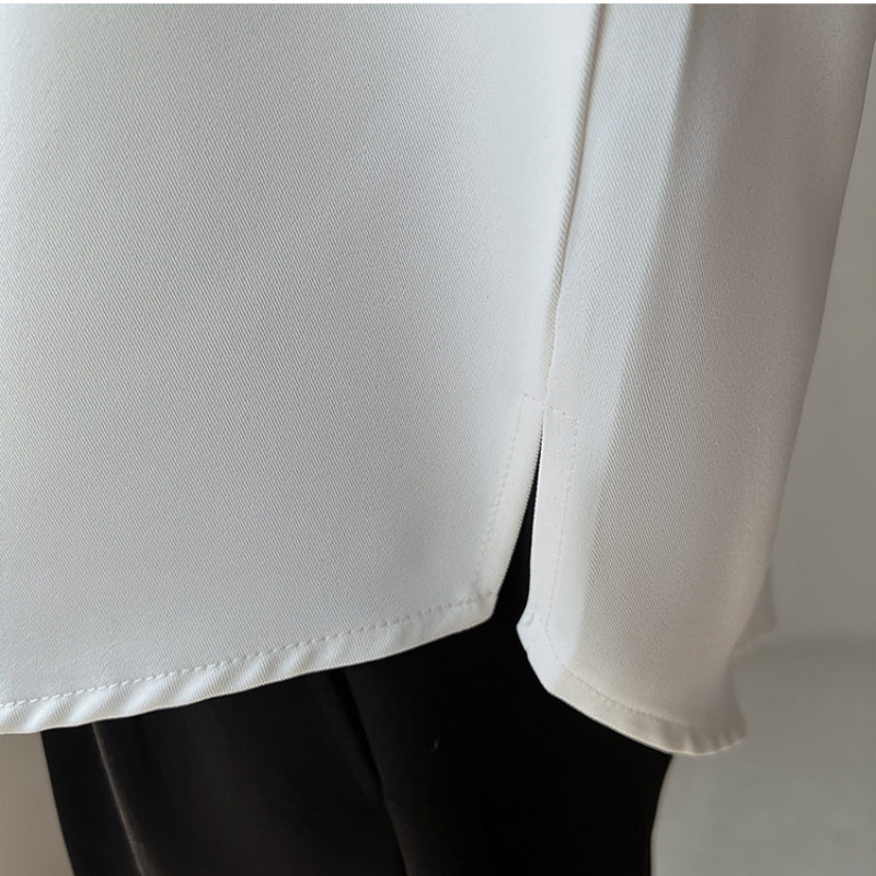 Mænds britisk cubansk krave ensfarvet langærmet afslappet skjorte