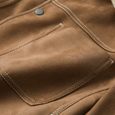 Herre Faux Sherpa Fôret Jakke, Vintage Varm Vinterfrakke, Retro Casual Fleece Ydertøj